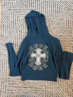 Cross Hoodie - light navy blue Top